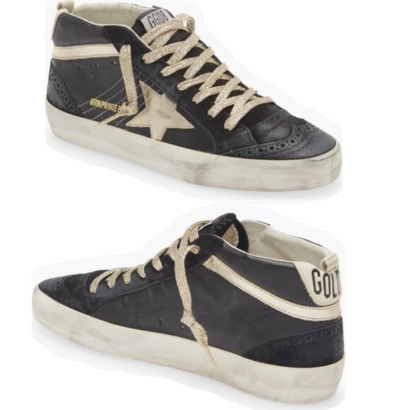 Golden Goose Mid Star platinum Black Women Sneakers Size 37 US7 - Picture 14 of 15